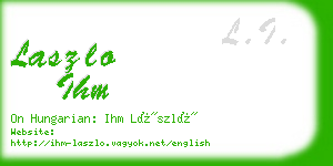 laszlo ihm business card